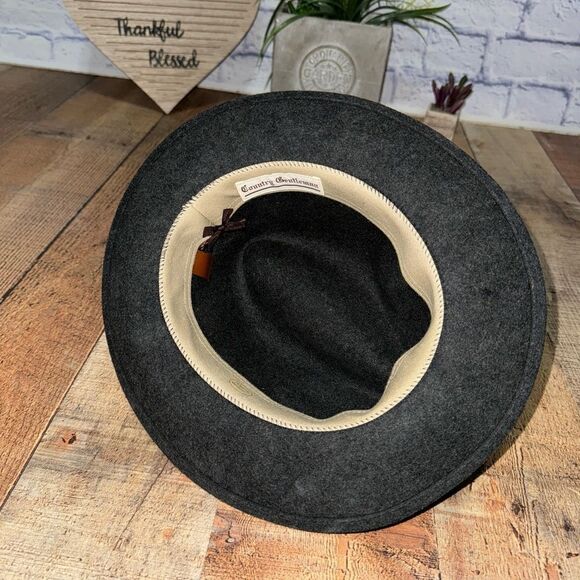 Country Gentleman Men's Size M 100% Wool Hat  Fedora  Dark Gray - Picture 5 of 7